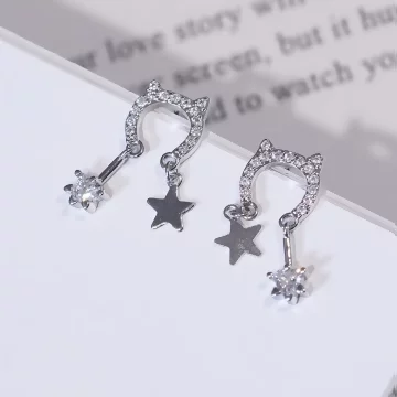 貓咪閃亮星星&times;吊墜耳環