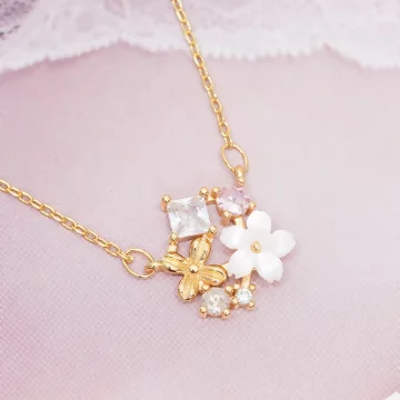 花團錦簇閃鑽&times;鎖骨項鍊