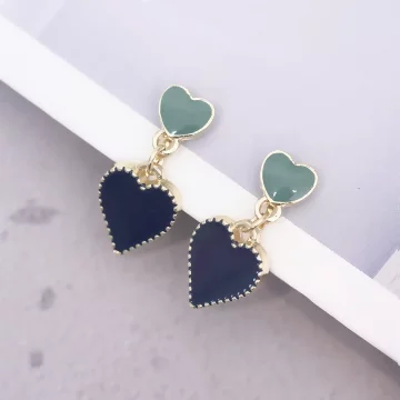 黛藍雙心&times;螺旋耳夾