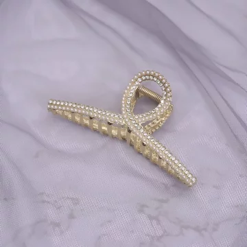 交叉款&times;輕奢晶鑽珍珠&times;鯊魚髮夾
