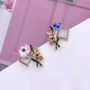 浪漫花束方晶&times;耳環