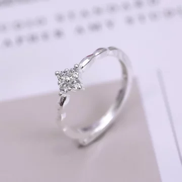925銀飾&times;菱形小花&times;開口戒指