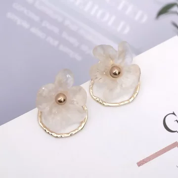 晶透花朵漣漪&times;後掛式耳環
