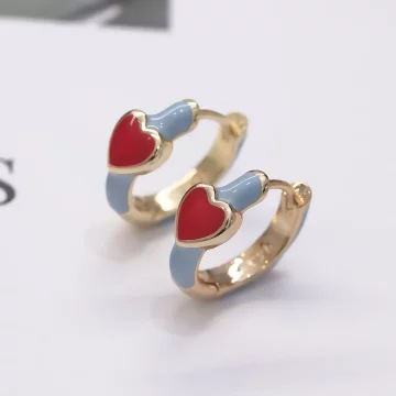 甜美彩色愛心&times;耳扣