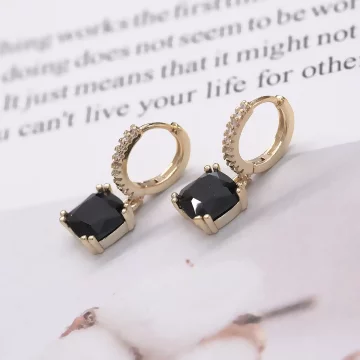 黑方鋯石小閃鑽×耳扣