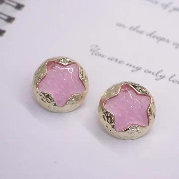 圓形立體五角星&times;耳環