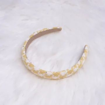 毛呢暖黃大千鳥&times;髮箍