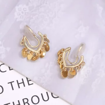 波光亮片&times;蚊香盤U型耳夾