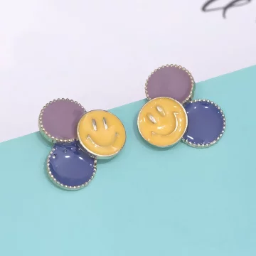 撞色笑臉&times;耳環