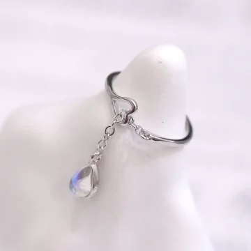 月光水滴垂鍊&times;開口戒指