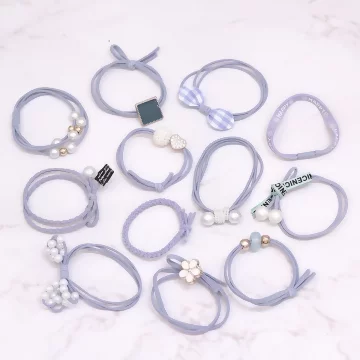 韓風小清新×十二套件髮束組×水藍