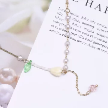 鬱金香珍珠垂鑽&times;鎖骨項鍊