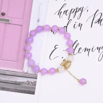 福兔洋紫琉璃晶&times;固定式串珠手鍊