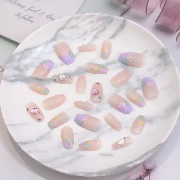 夏日多巴胺愛心亮面&times;穿戴式手指甲片&times;二十四入