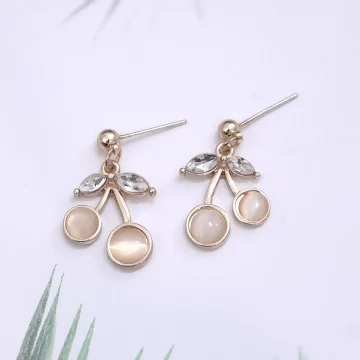 貓眼小櫻桃&times;吊墜耳環