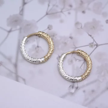 金銀撞色肌理紋×耳扣