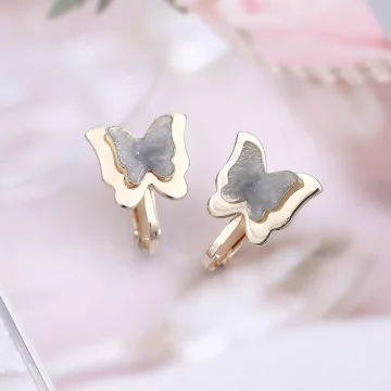 銀色流沙蝴蝶&times;螺旋耳夾