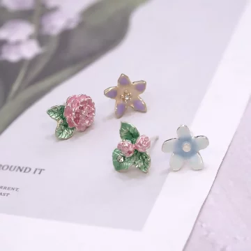 花卉庄園&times;單邊四套件耳環組