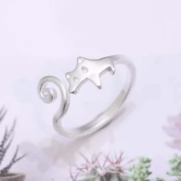 925銀飾&times;小白貓&times;開口戒指