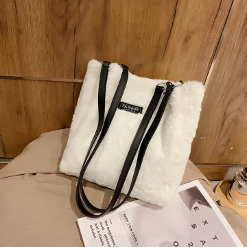 長方毛毛包&times;肩背袋&times;白色