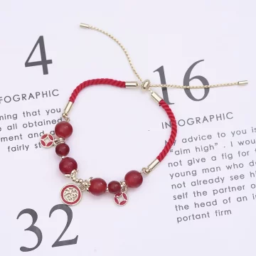 紅晶福星高照&times;拉繩手鍊