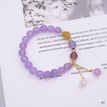 薰衣草浪漫紫流蘇&times;固定式串珠手鍊 