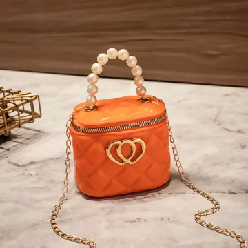雙心立體水桶包&times;果凍鍊條斜背包&times;橘色
