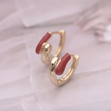 紅線金框滴釉&times;耳扣