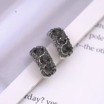 酷黑輕奢晶鑽&times;蚊香盤U型耳夾