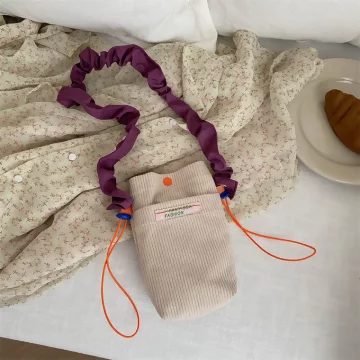 燈芯絨撞色街頭包&times;斜背包&times;米色