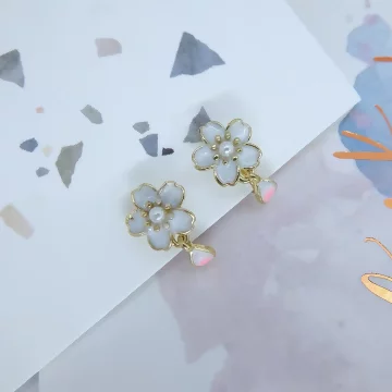 小櫻花落下&times;蚊香盤U型耳夾