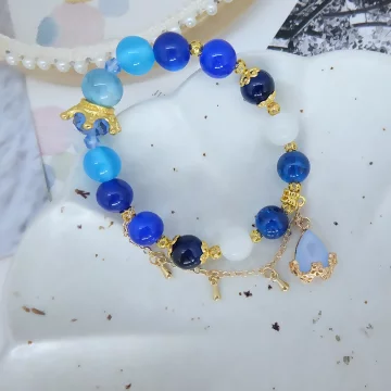 皇家湛藍琉璃&times;固定式串珠手鍊&nbsp;