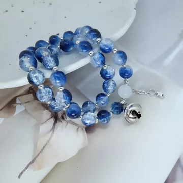 溏心藍爆晶鈴鐺&times;固定式串珠手鍊