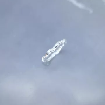 925銀飾×粗線條麻花捲×開口戒指