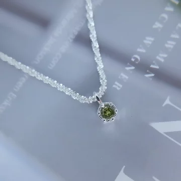 925銀飾&times;宮廷風綠水鑽&times;鎖骨項鍊 