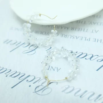 透明水晶圈圈&times;耳環