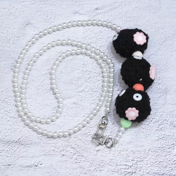 黑色煤炭球&times;手機斜背雙勾掛繩