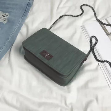 簡約髮絲紋鎖扣包&times;斜背包&times;綠色