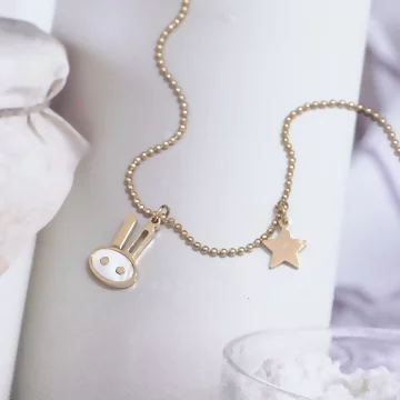 316鋼飾&times;小白兔星星&times;鎖骨項鍊&times;金色