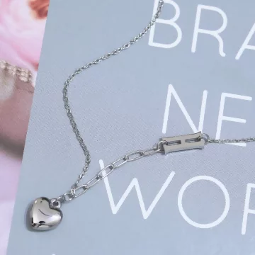 316鋼飾&times;H愛心&times;鎖骨項鍊&times;銀色