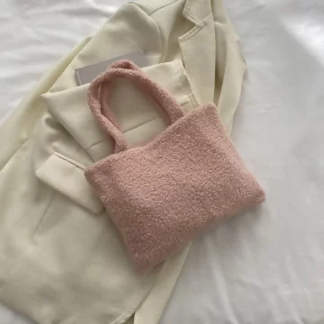 莫蘭迪絨毛小手提&times;手提袋&times;粉色