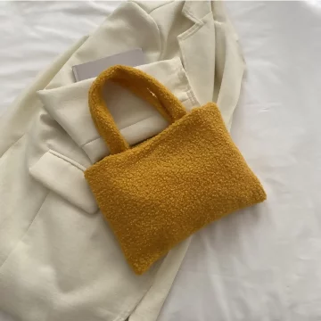 莫蘭迪絨毛小手提&times;手提袋&times;黃色