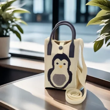 灰企鵝&times;針織&times;斜背包