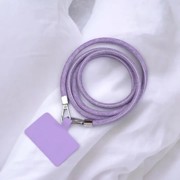 牛仔布繩&times;手機斜背雙勾掛繩&times;紫色