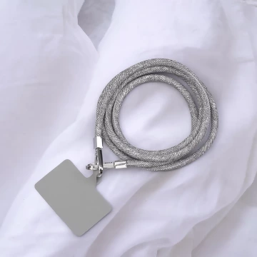 牛仔布繩&times;手機斜背雙勾掛繩&times;淺灰