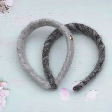 毛呢慵懶植絨&times;髮箍&times;共二色