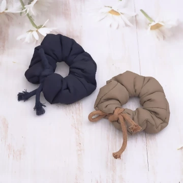 蓬鬆舖棉拉繩×大腸圈髮束×共二色