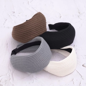 毛線編織素面&times;髮箍&times;共四色