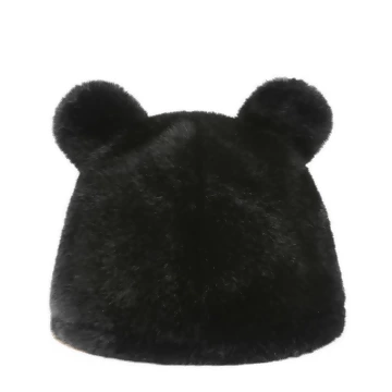 毛絨小熊&times;毛帽&times;黑色