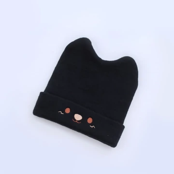 可愛喵喵&times;毛帽&times;黑色